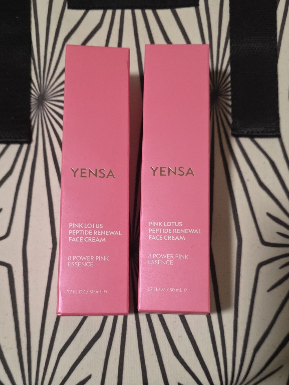 BUNDLE - BNIB YENSA Pink Lotus Peptide Renewal Face Creams - Full Size 1.7 oz X2